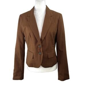 Forever 21 Two Button Single Breast Peak Lapel Blazer Brown Houndstooth L NWT
